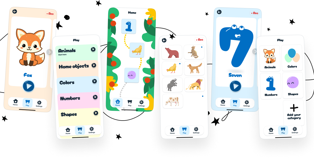 Interactive learning interface showing tap-to-learn functionality in Tappy Tones app
